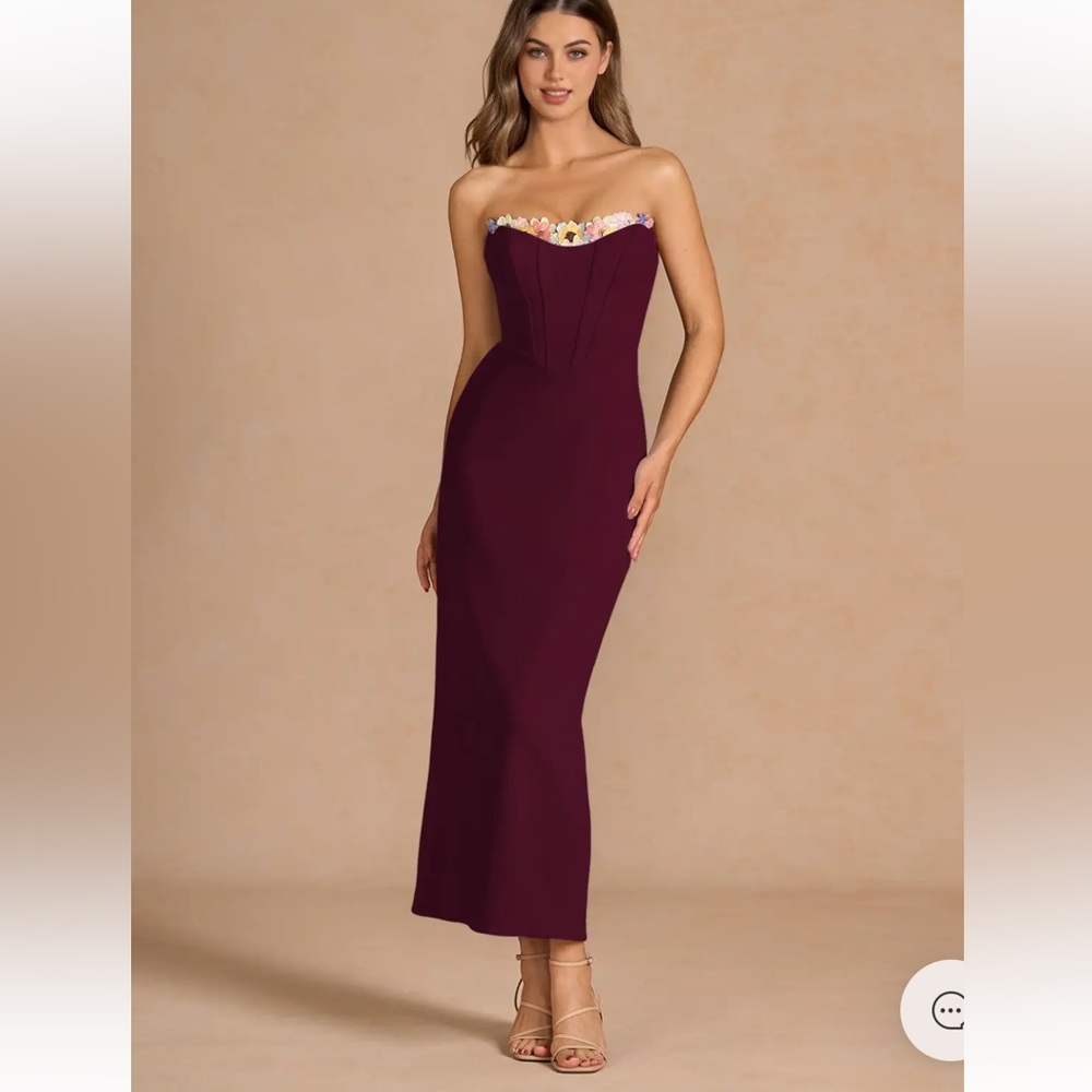 Azazie Cocktail Dress | Lilah Merlot Maxi Dress | Size: 6